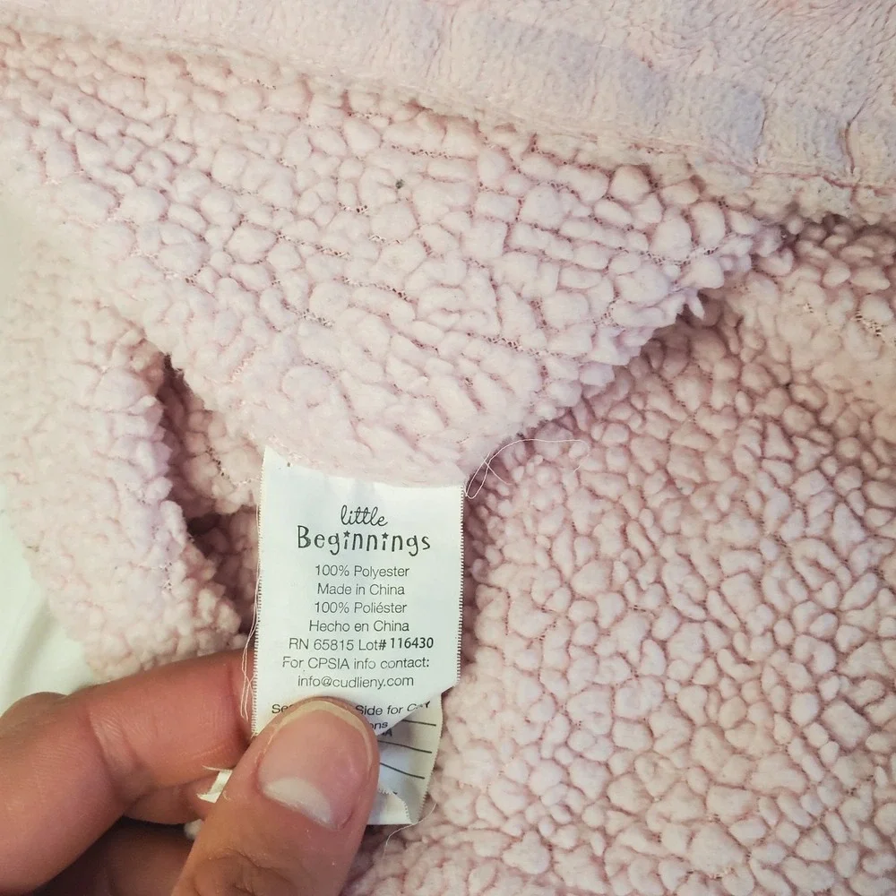 Little Beginnings Lovey Security Blanket Pink Bear Minky Dots Baby 12